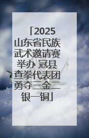 2025山东省民族武术邀请赛举办 冠县查拳代表团勇夺三金二银一铜