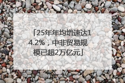 25年年均增速达14.2%，中非贸易规模已超2万亿元