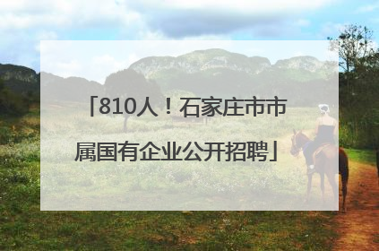 810人！石家庄市市属国有企业公开招聘